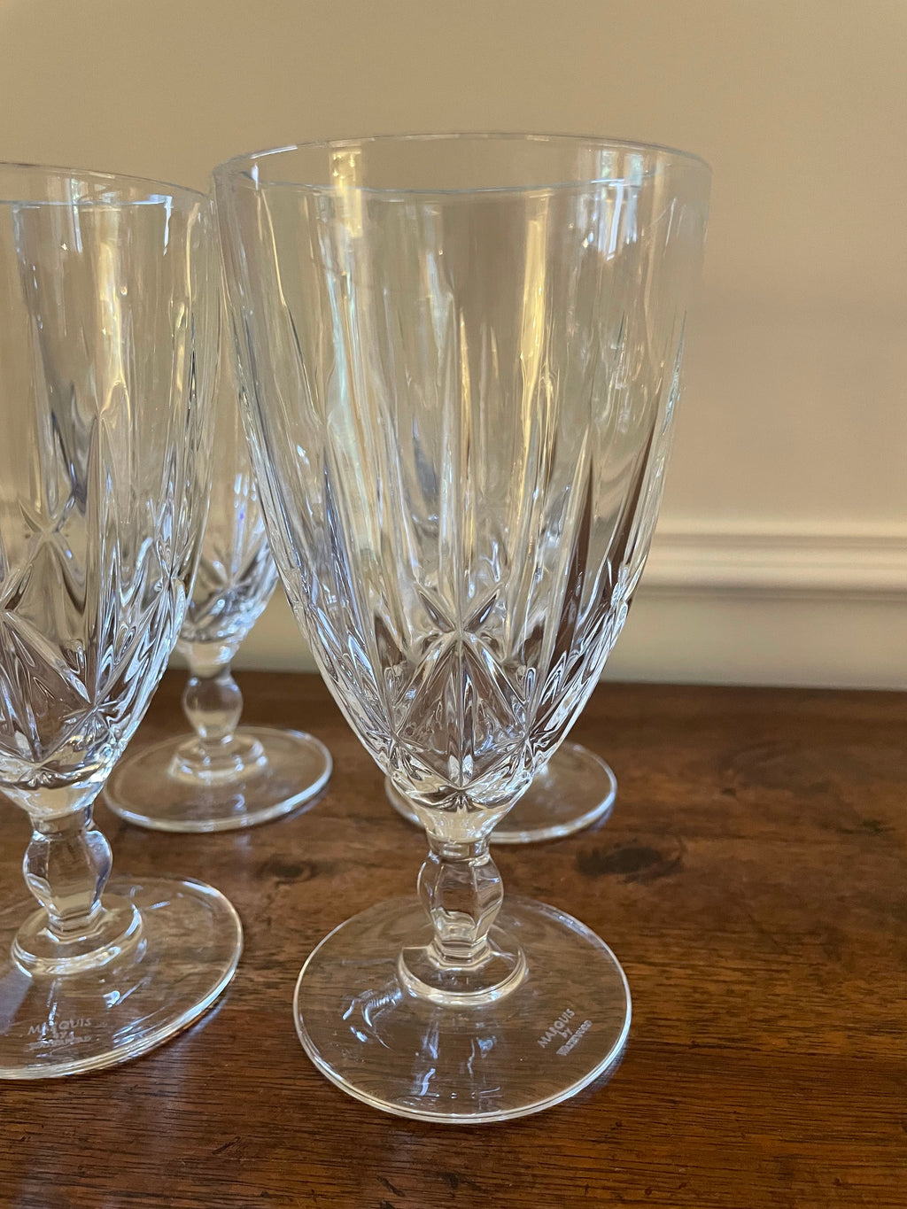 Set of 4 Marquis by Waterford Crystal Goblets, water or iced beverage size
