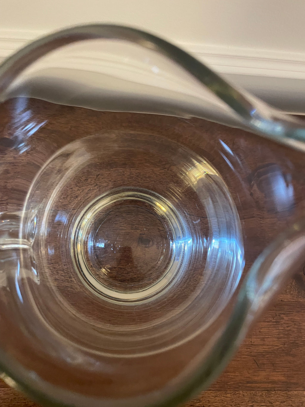 Vintage Krosno Poland Hand-Blown Crystal 1.5L Pitcher with Ice Lip & Reeded Handle