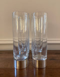 Set of 6 Vintage Handmade Highball Glasses, Sterling Silver Base, Rare, Made in Italy