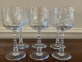 Set of 6 Rock Sharpe Crystal Goblets, wine or water, vintage, 1940's