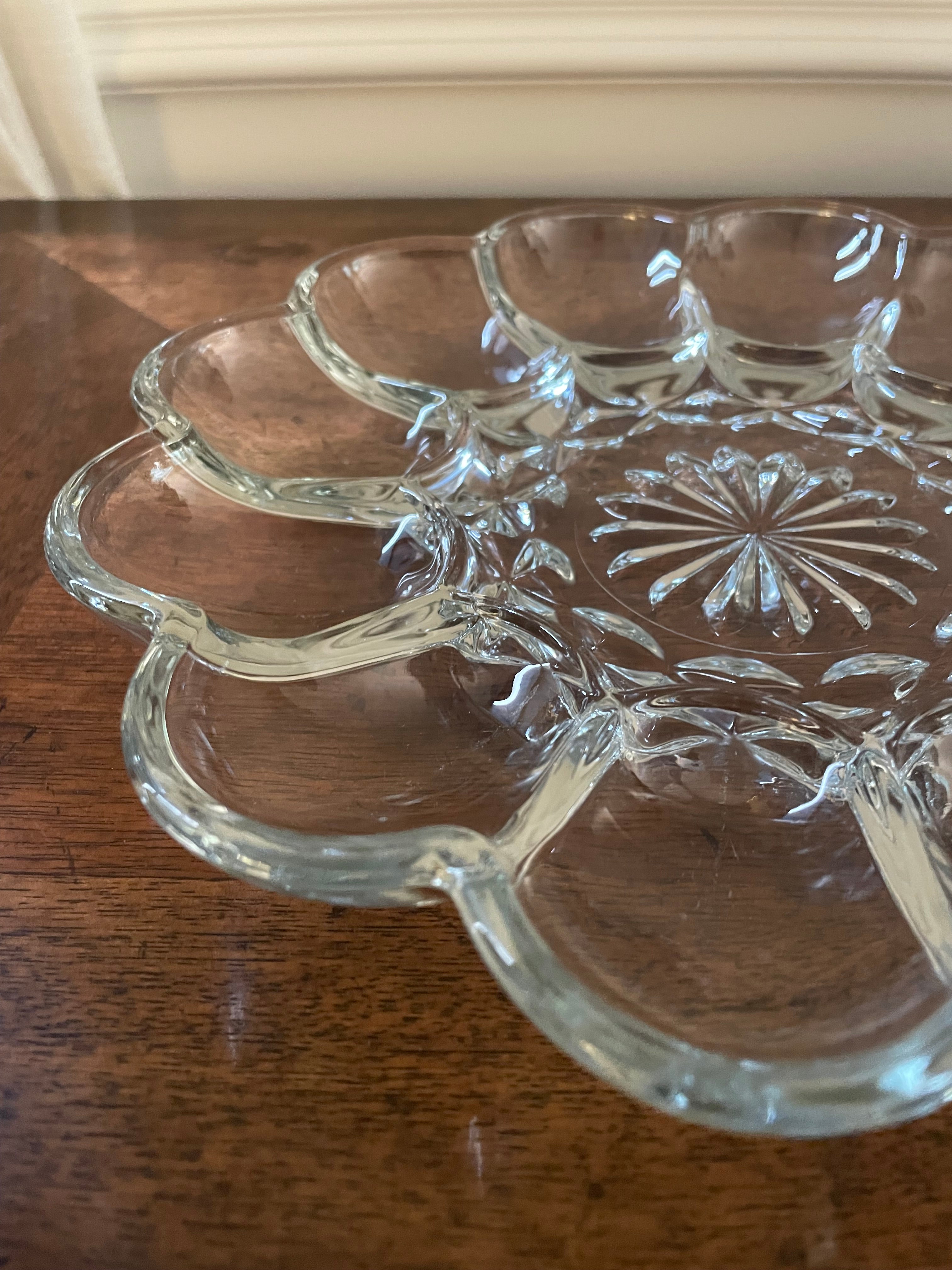 Vintage Anchor Hocking “Fairfield” Glass Deviled Egg Plate