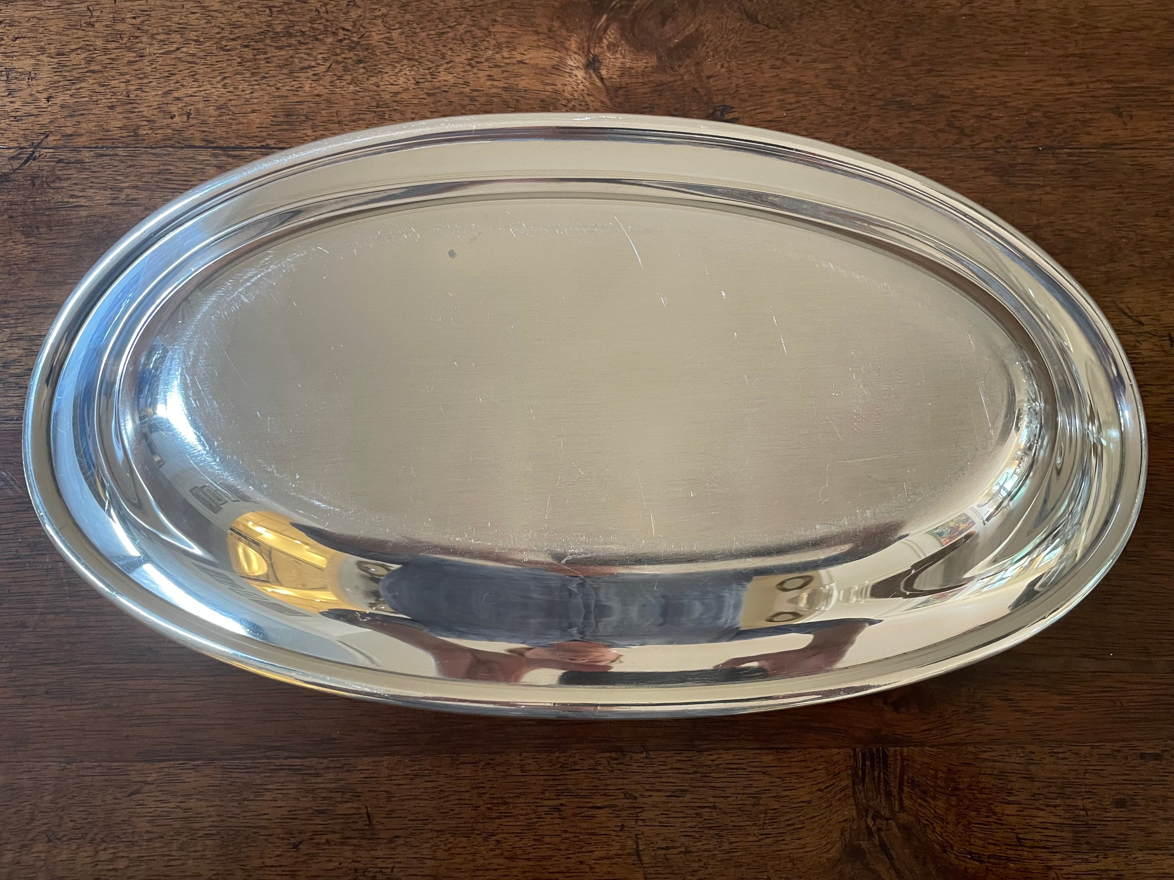 Vintage Wilcox “Roberta” Silverplate Oval Serving Tray, c. 1960s, 12.75 inches