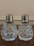 Pair Vintage Crystal and Silverplate Salt and Pepper Shakers