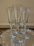 Set of 5 Vintage Towle Tudor Crystal Champagne, Wine, Cocktail Glasses