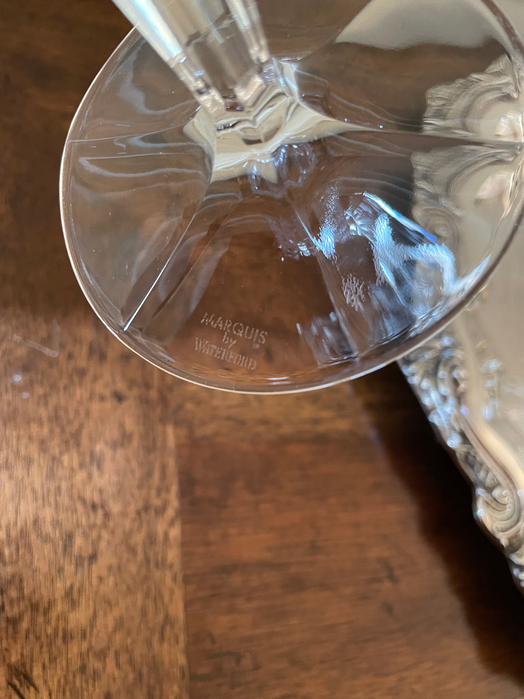 Vintage Marquis by Waterford 'Crosby' Geometric Grid Crystal Martini Glasses - Set of 2