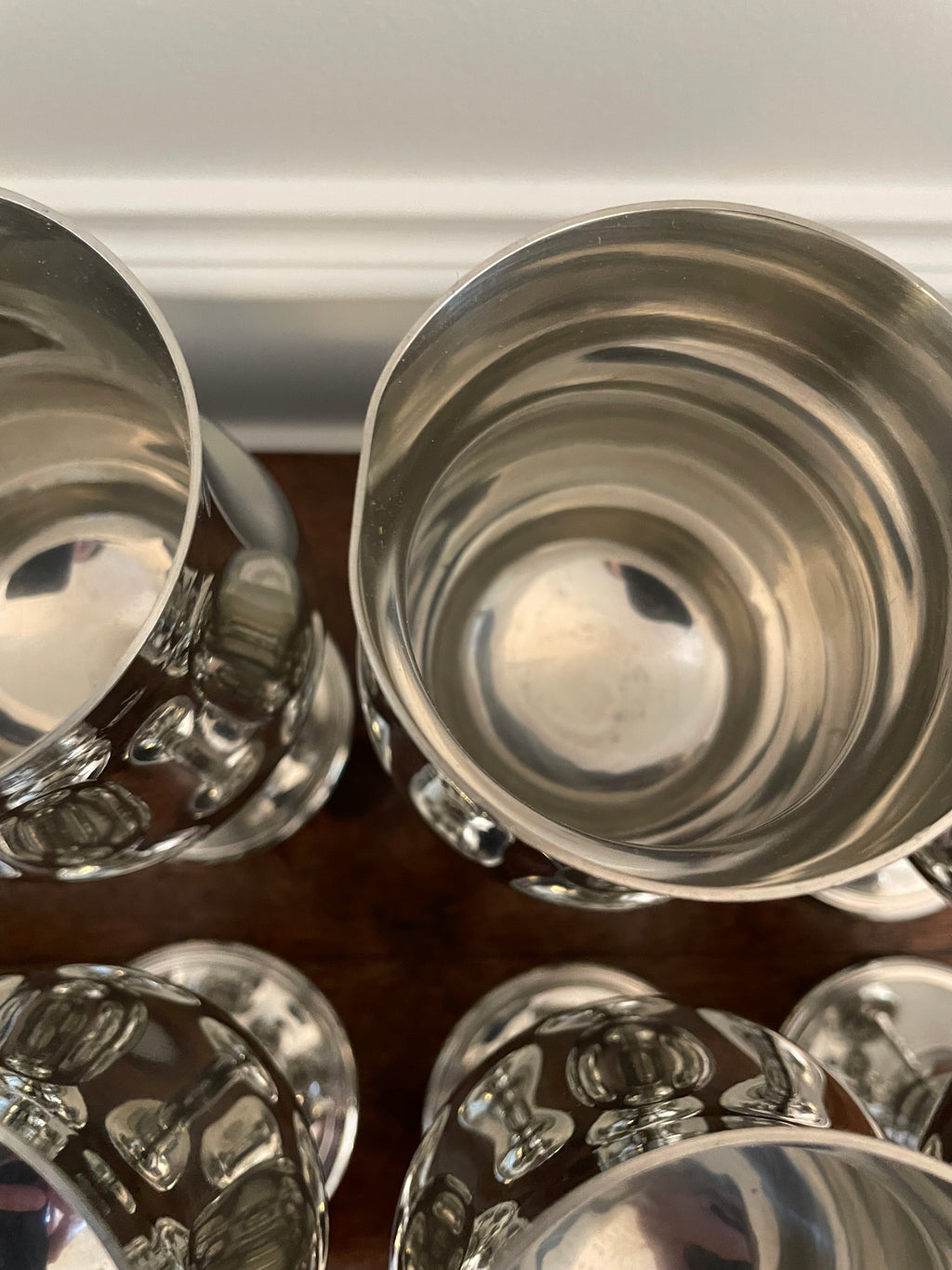 Vintage Brooks Brothers Pewter Goblets, Made in England, Set of 8, Very Rare