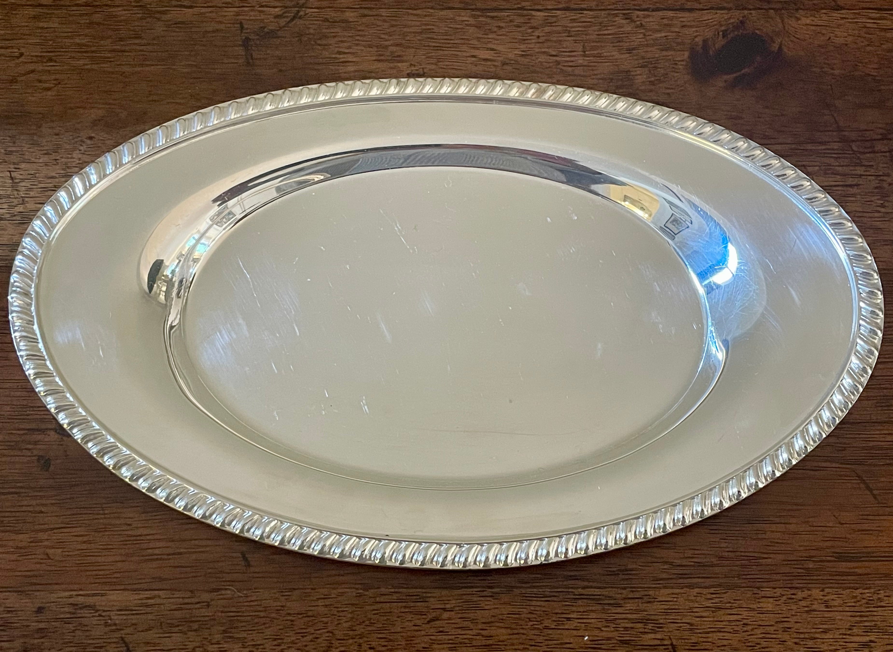 Vintage Crescent Silverplate Petite Oval Serving Tray