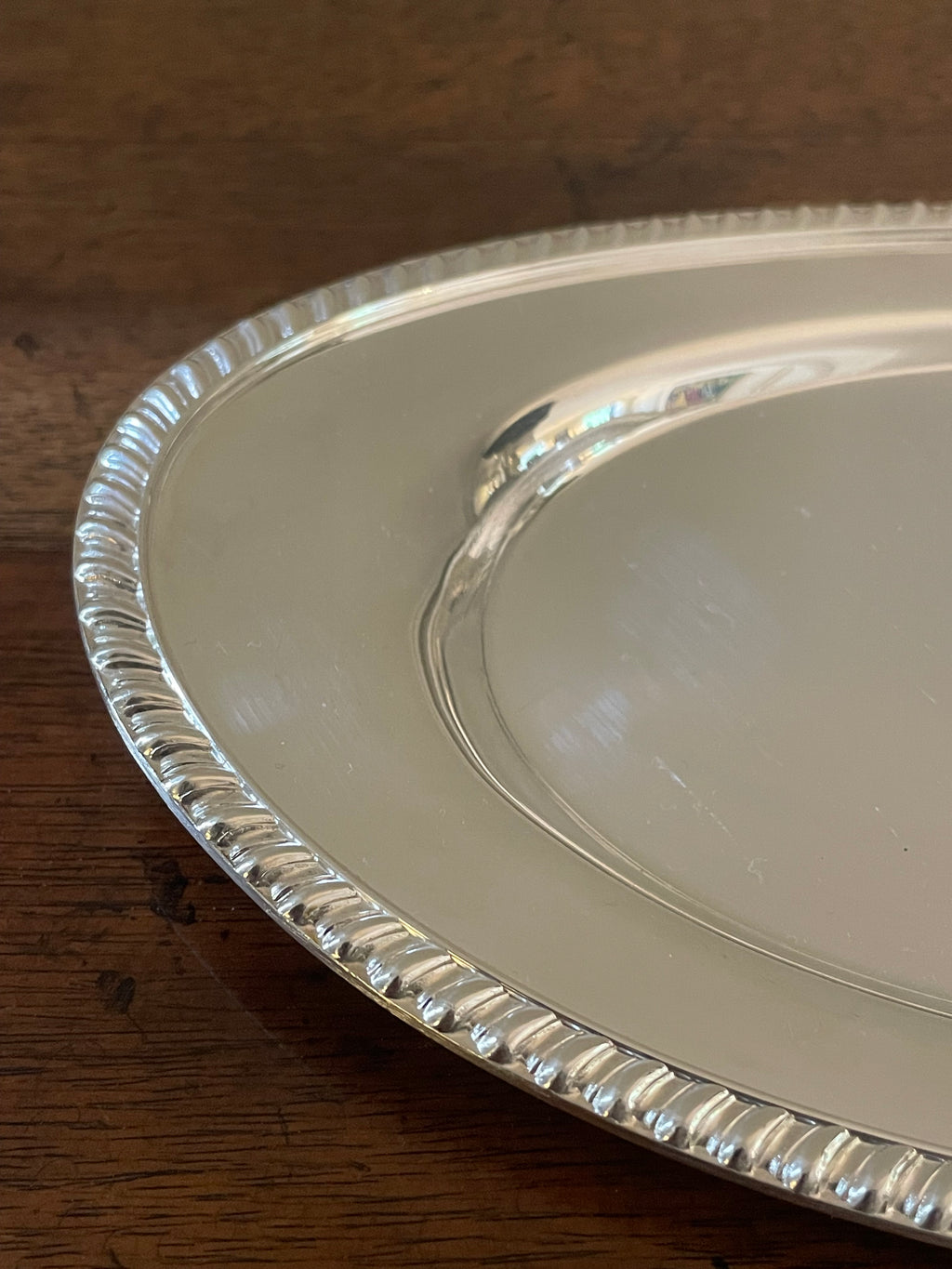 Vintage Crescent Silverplate Petite Oval Serving Tray