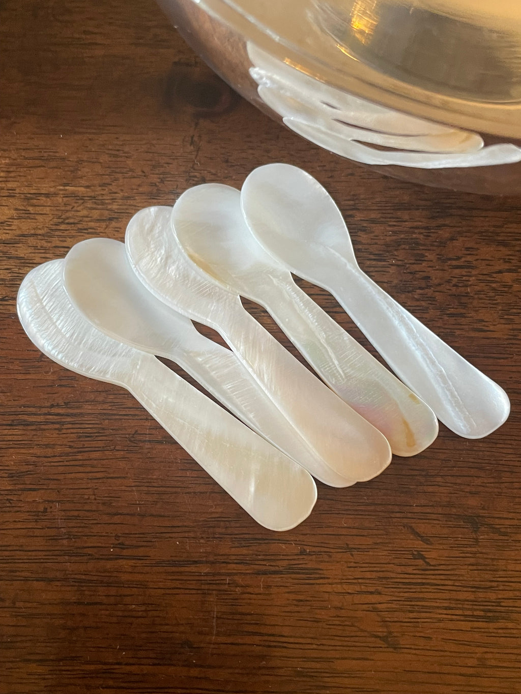 Vintage International Silver Co. Covered Caviar Server with Original Glass Insert & Mother-of-Pearl Spoons