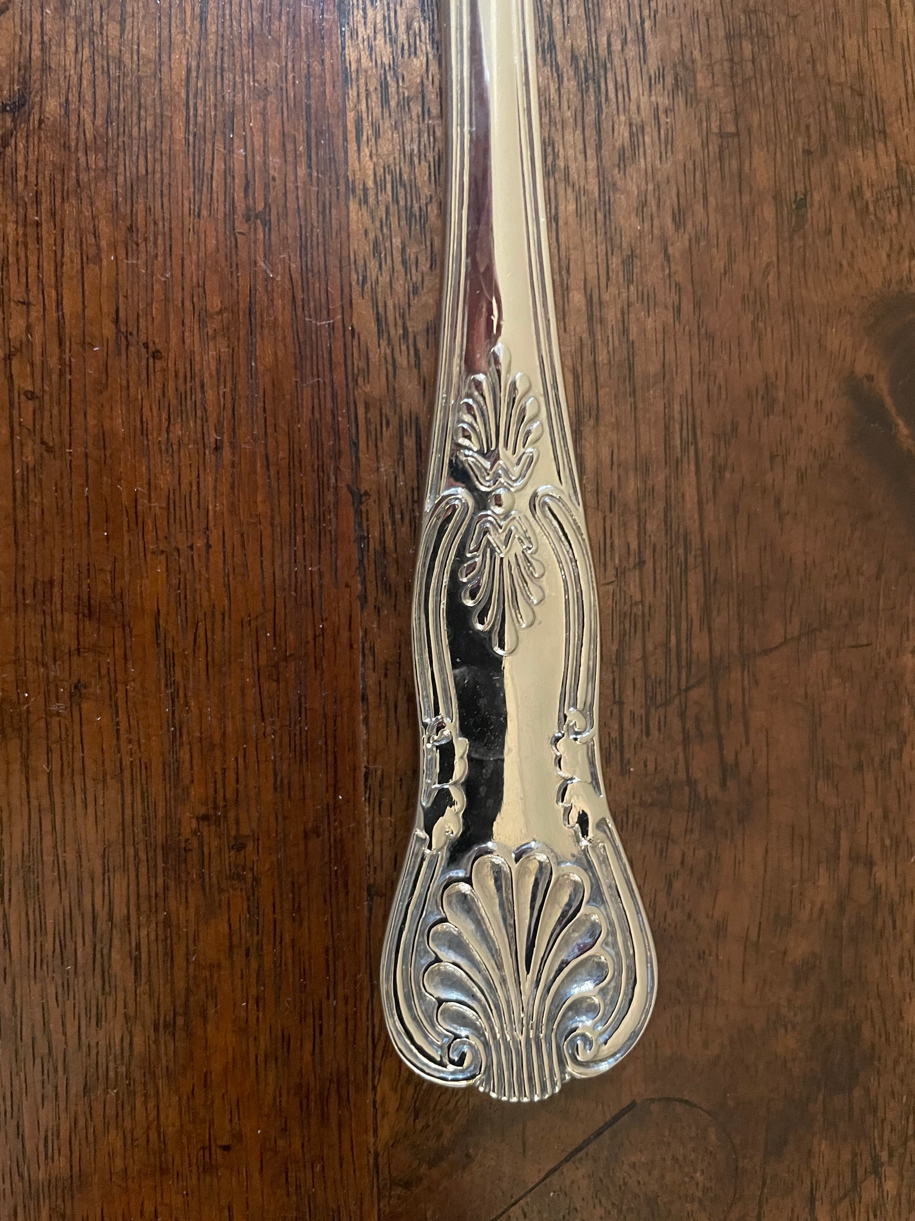 Vintage Silver-Tone Pasta Server with Shell & Foliate Detail