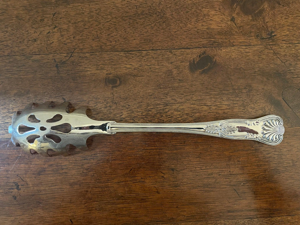 Vintage Silver-Tone Pasta Server with Shell & Foliate Detail