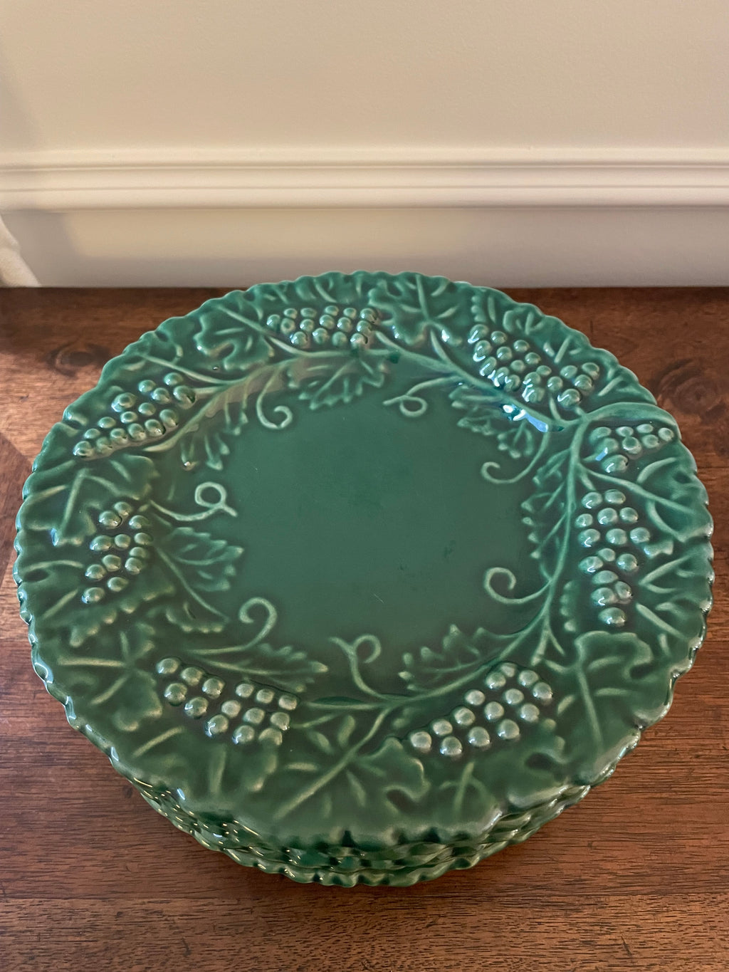 Vintage Grazia Deruta Italian Majolica Grape Plates, Set of 6