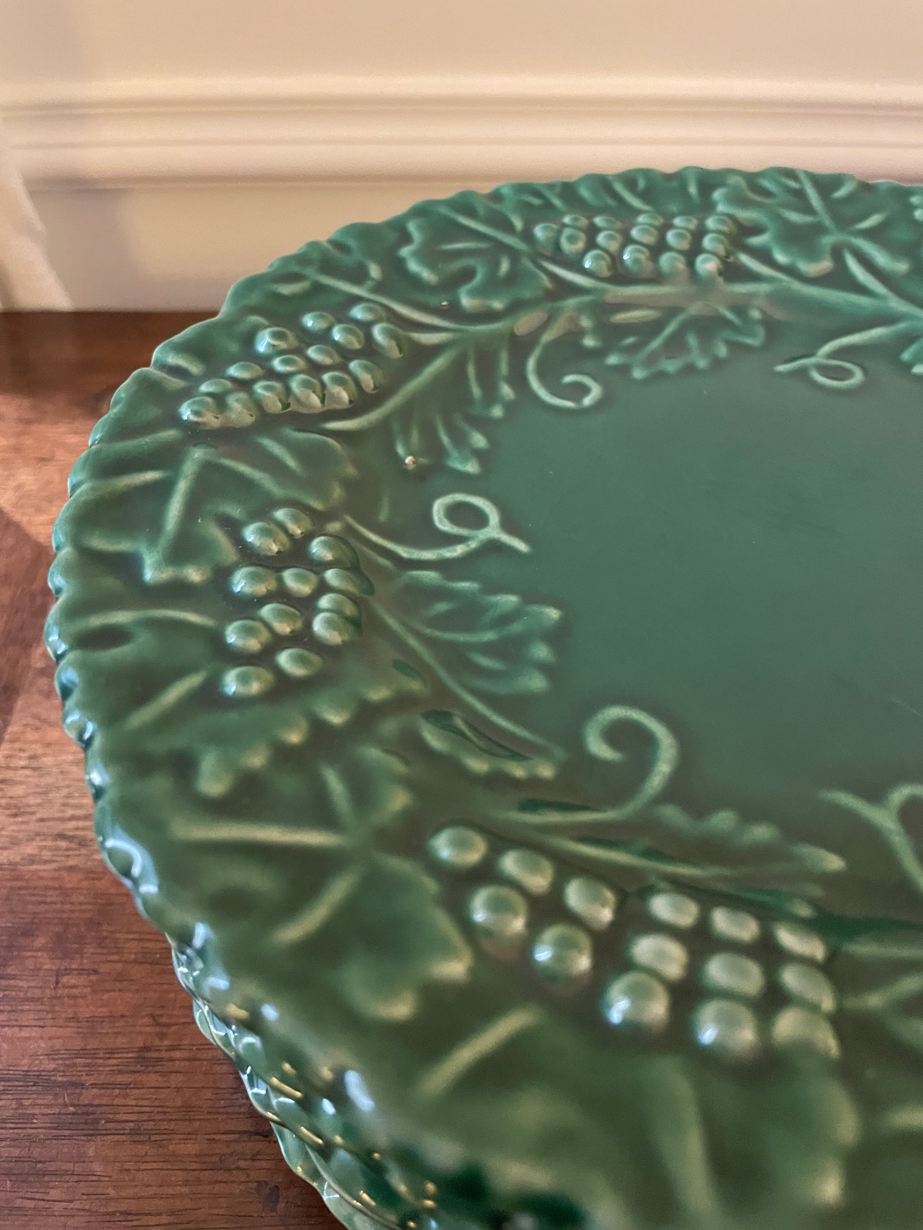Vintage Grazia Deruta Italian Majolica Grape Plates, Set of 6