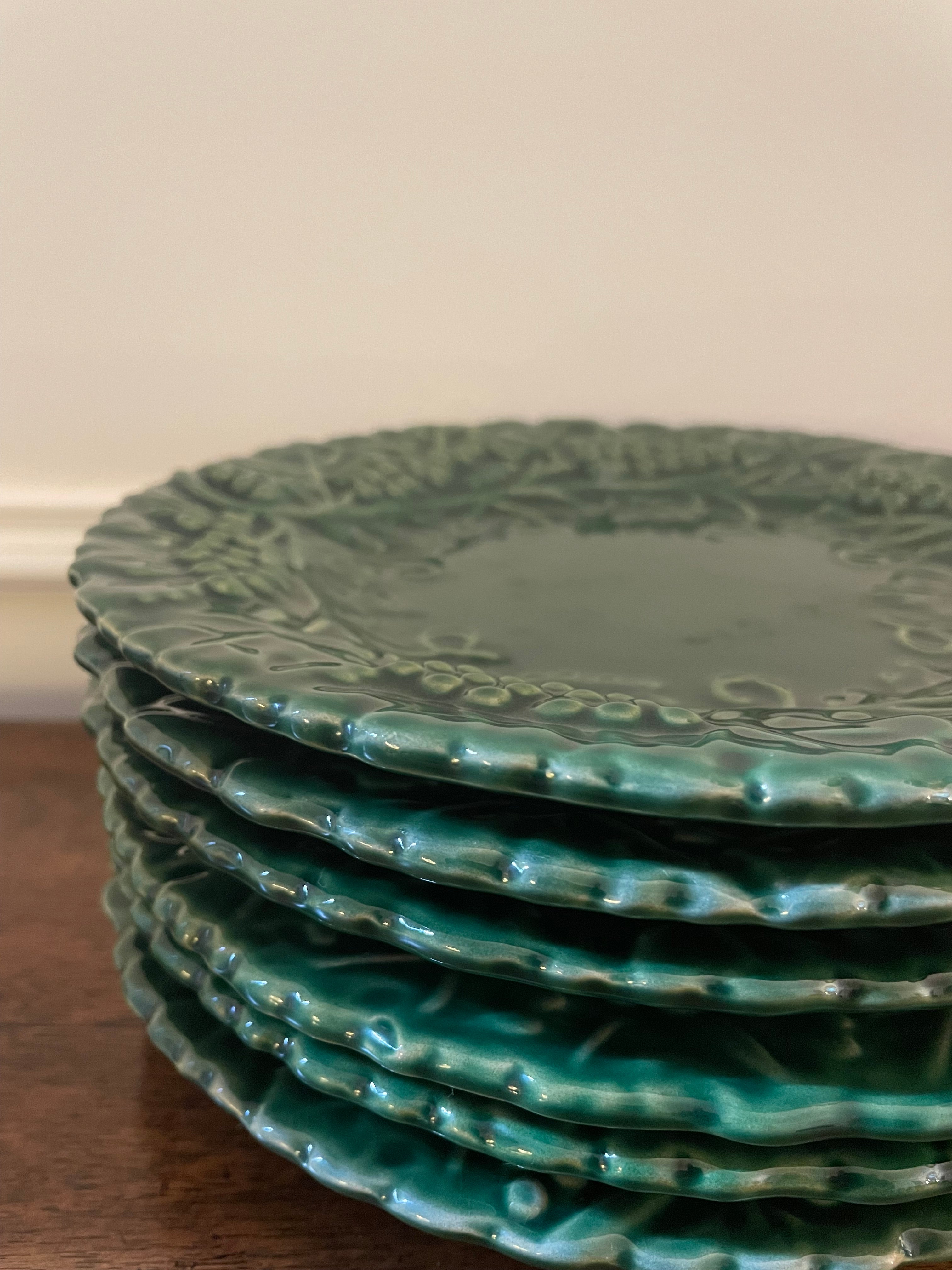 Vintage Grazia Deruta Italian Majolica Grape Plates, Set of 6