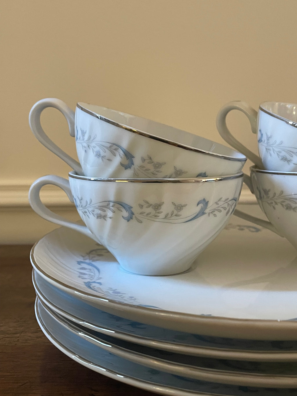 Vintage Camelot Fine China “Gracious” Cup & Snack Plate Brunch Set, Japan, Set of 4