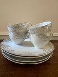 Vintage Sutton “Laurel” Cup & Snack Plate Brunch Set, Japan, Set of 4