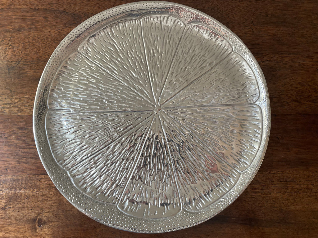 Mariposa Citrus Slice Recycled Aluminum Serving Platter, 14"