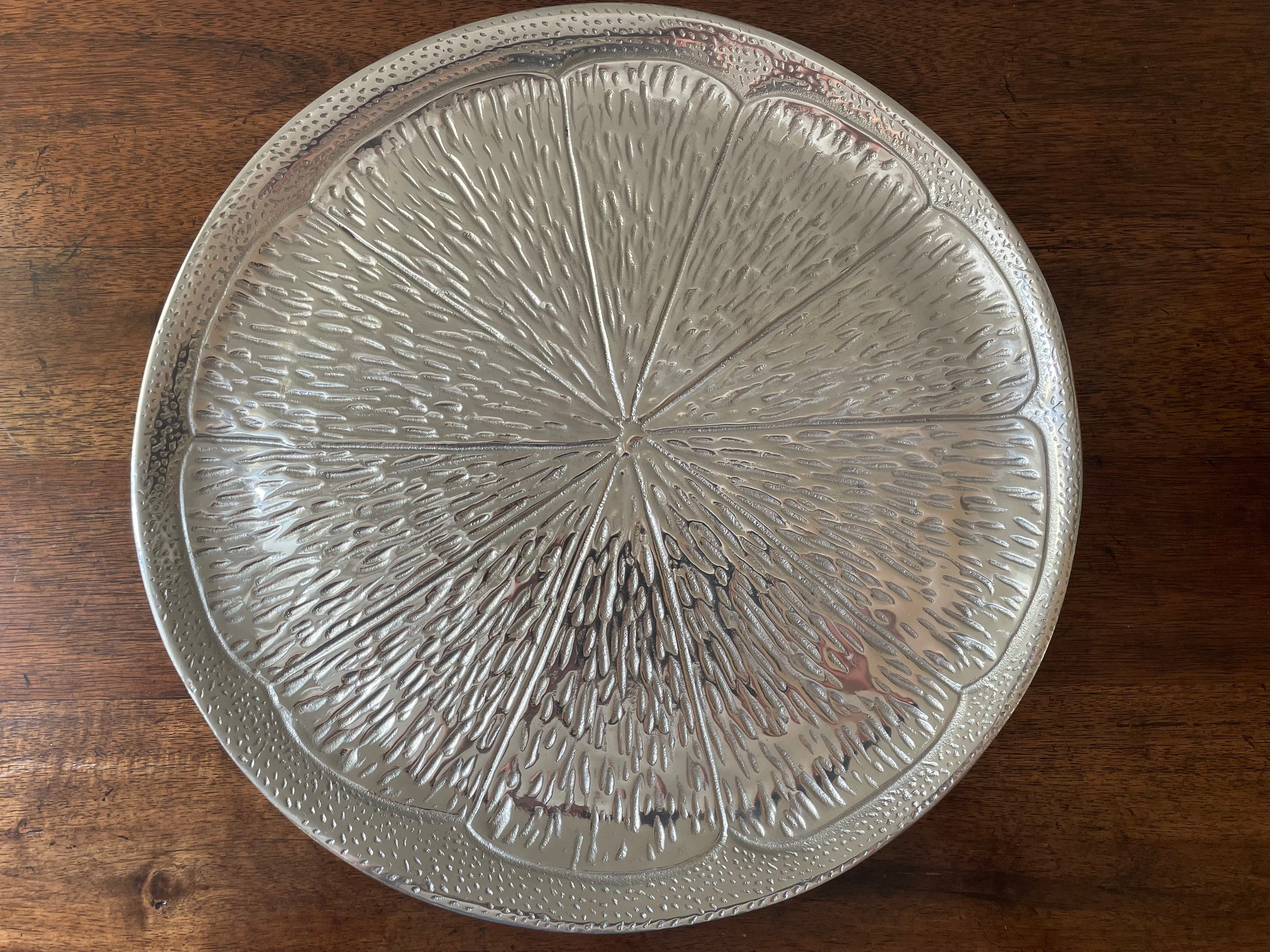 Mariposa Citrus Slice Recycled Aluminum Serving Platter, 14"