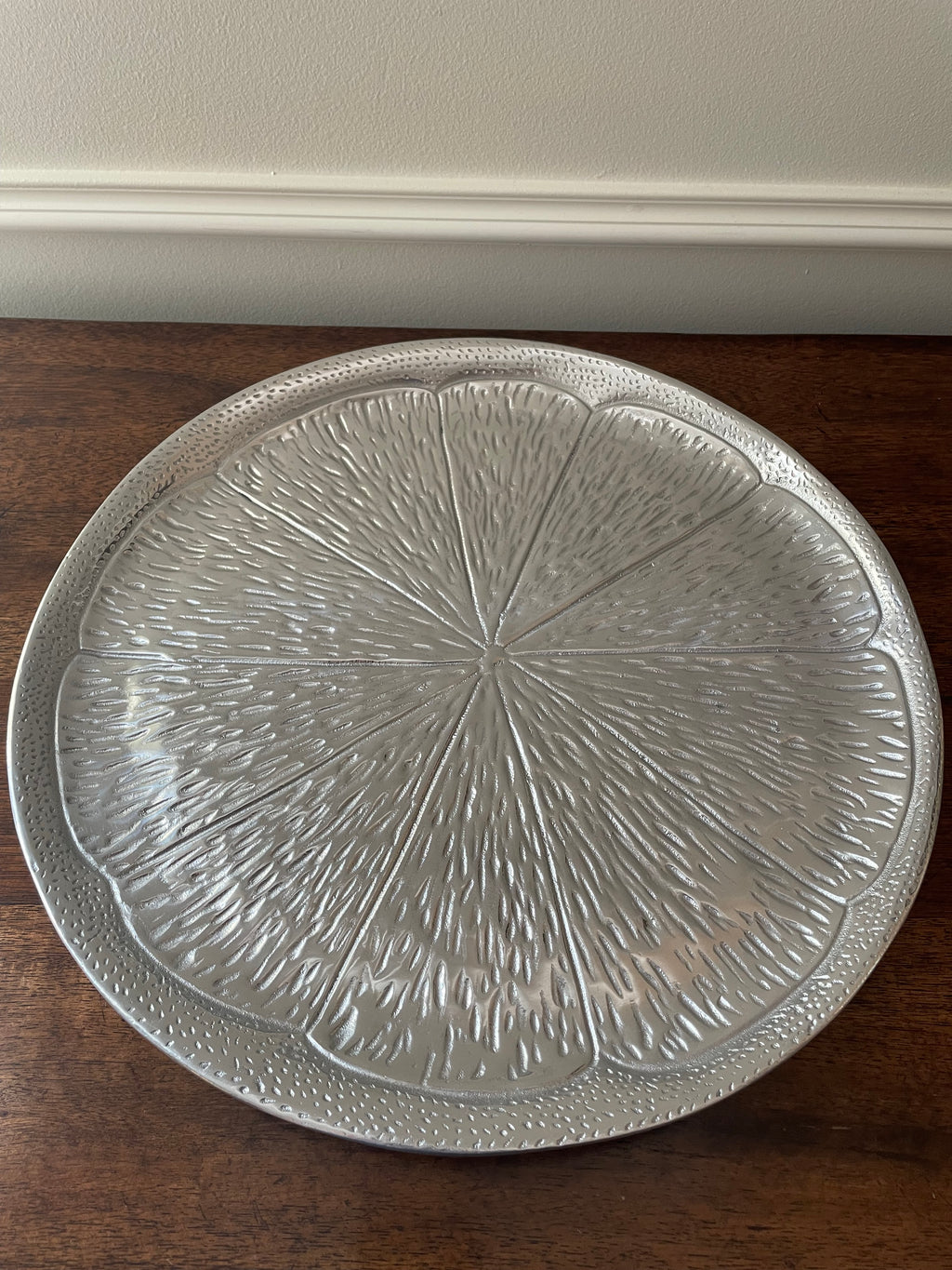 Mariposa Citrus Slice Recycled Aluminum Serving Platter, 14"