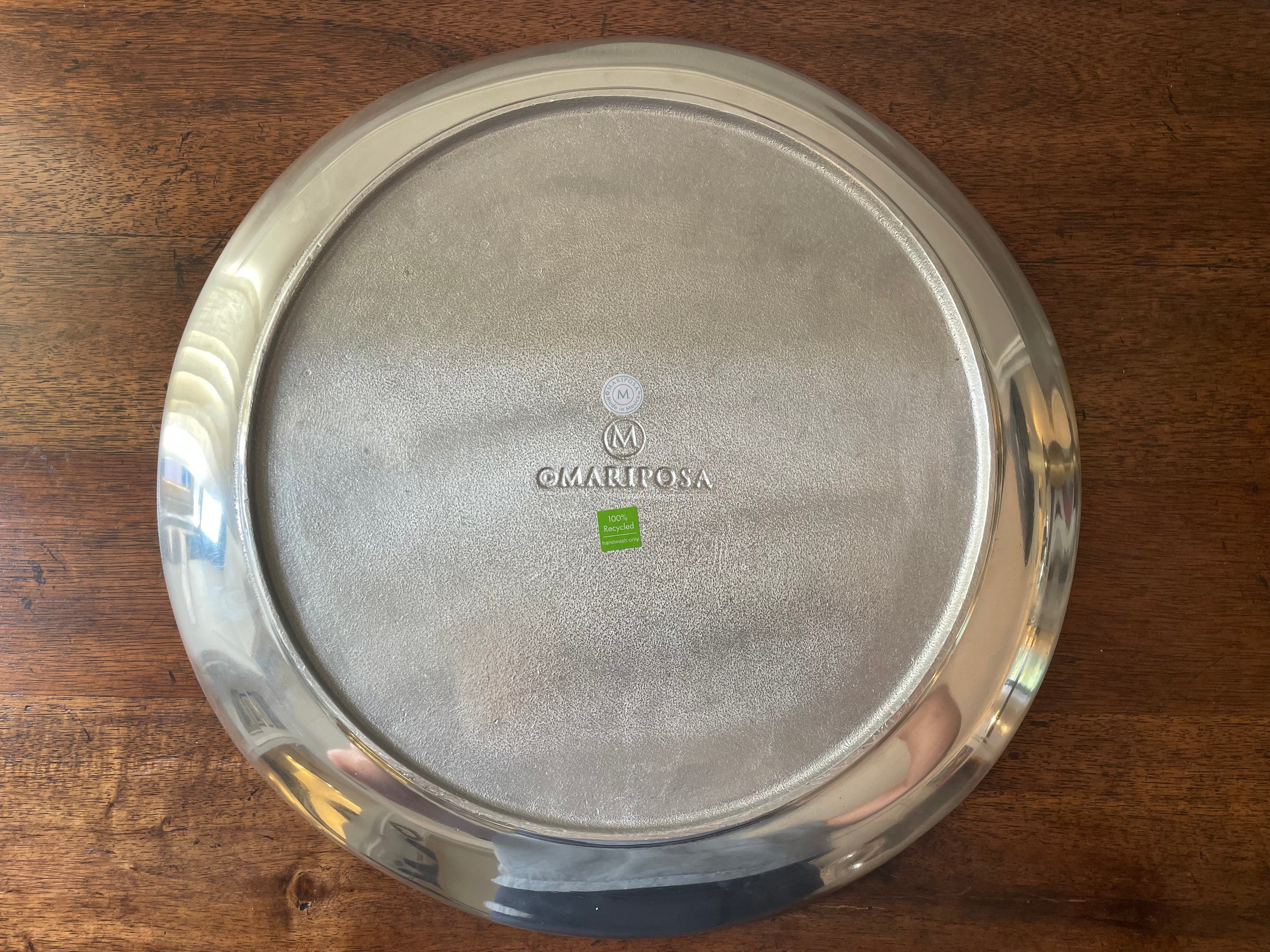 Mariposa Citrus Slice Recycled Aluminum Serving Platter, 14"