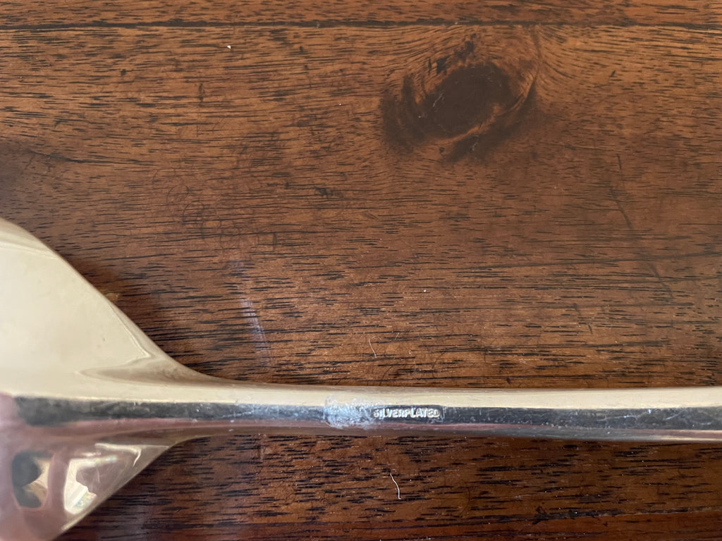 Vintage Gerity Oversized Silverplate Stuffing & Serving Spoon, 13"