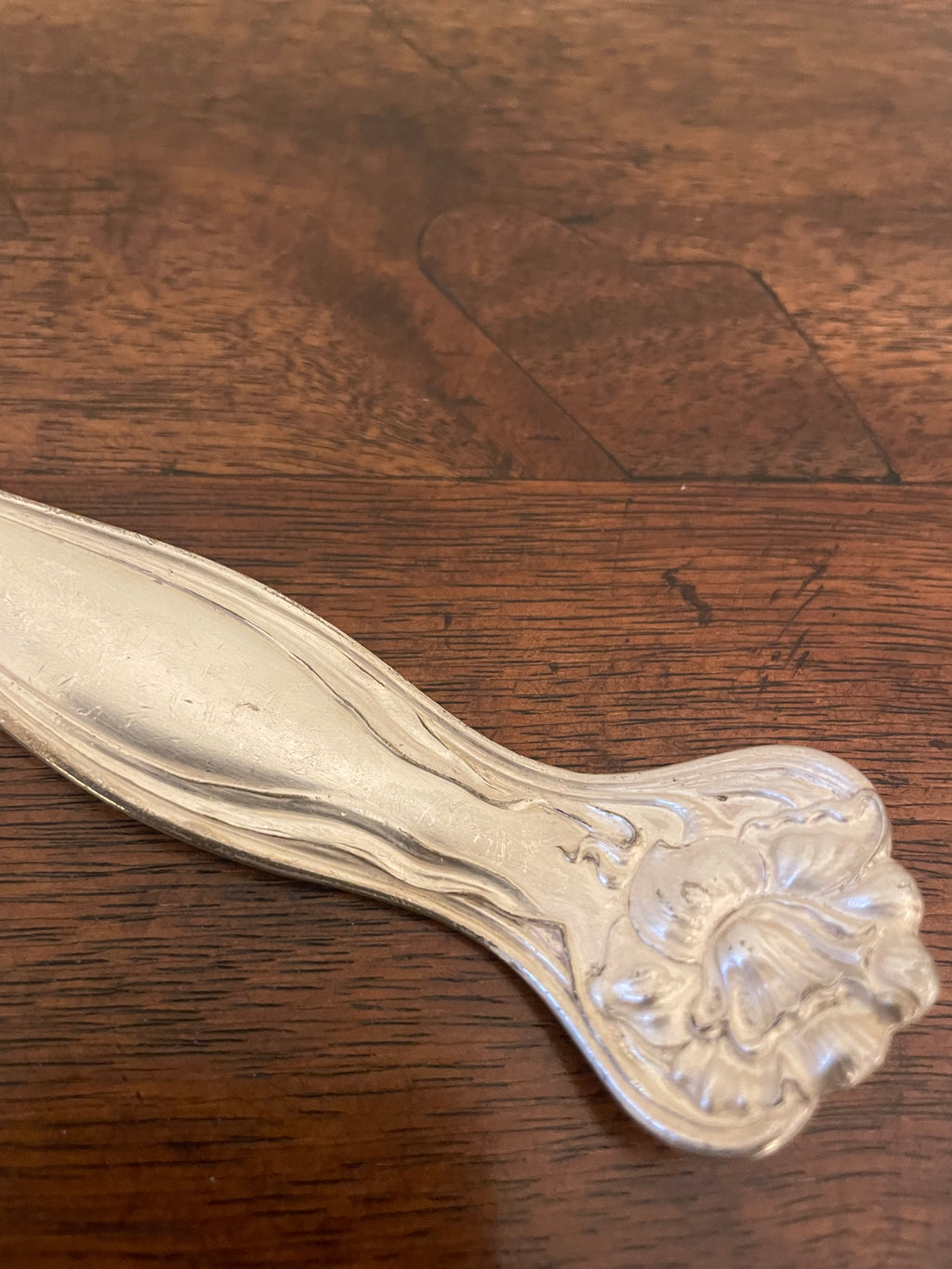Antique Rogers & Bro. A1 Art Nouveau Floral Silverplate Serving Ladle, c. 1900, 13"
