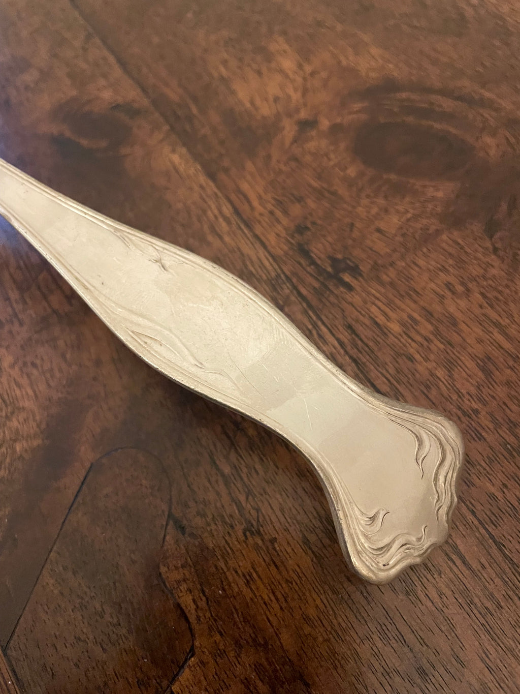 Antique Rogers & Bro. A1 Art Nouveau Floral Silverplate Serving Ladle, c. 1900, 13"