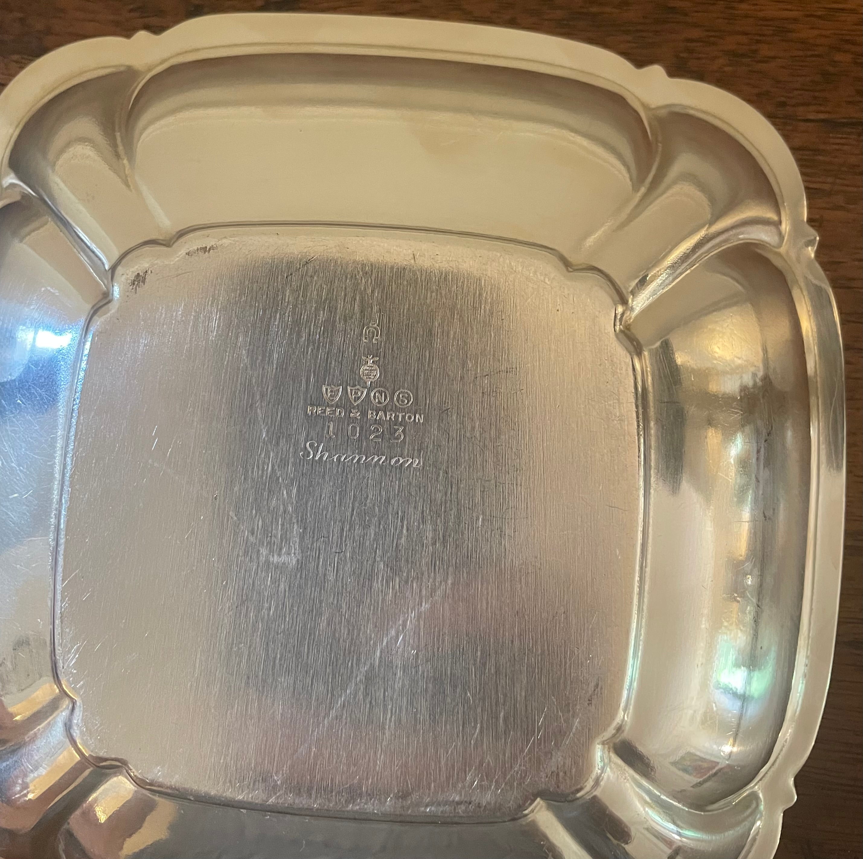 Vintage Reed & Barton “Shannon” Silverplate Square Serving Bowl, c. 1940's