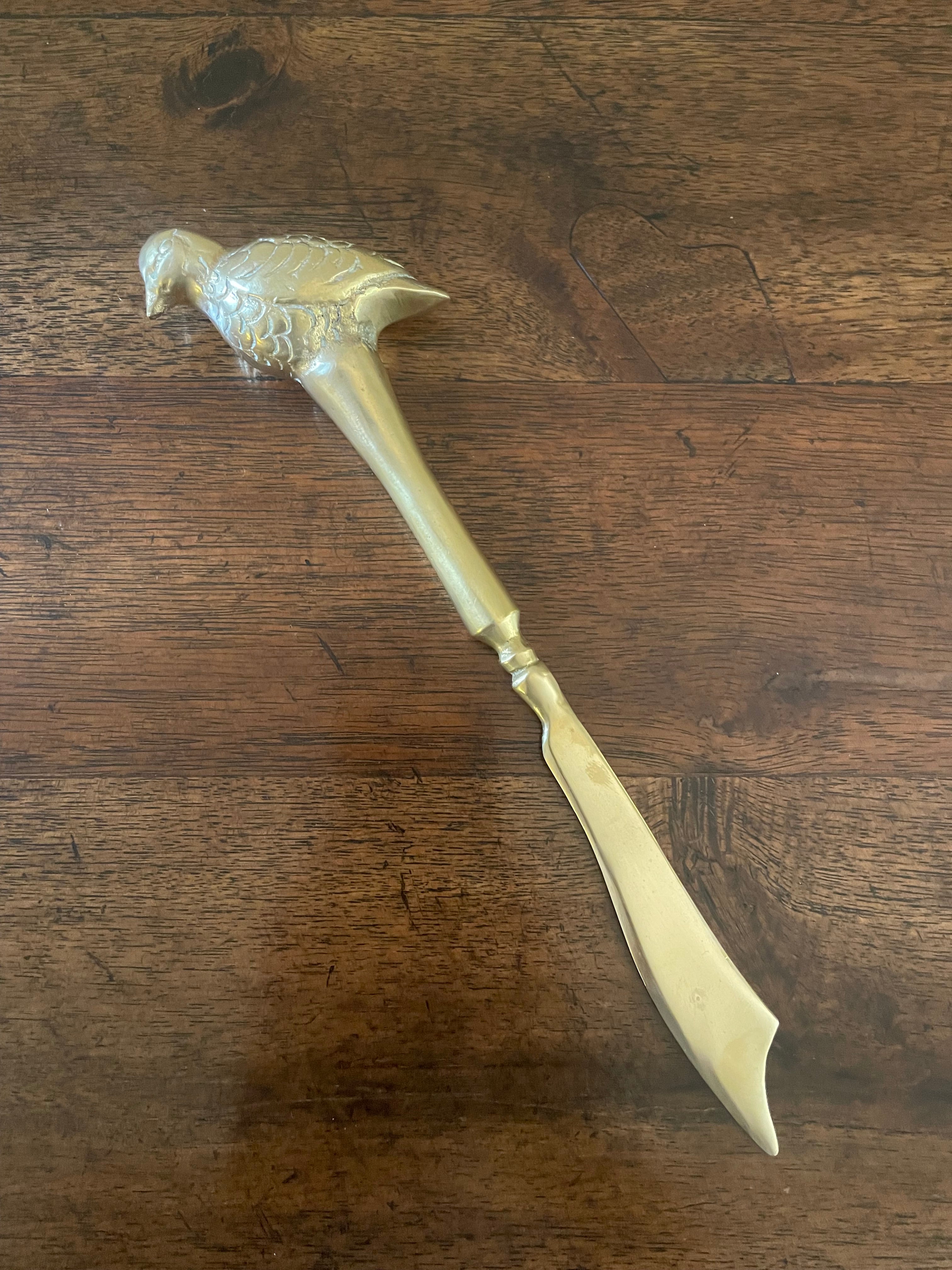 Solid Brass Bird Letter Opener, 9.5 inches