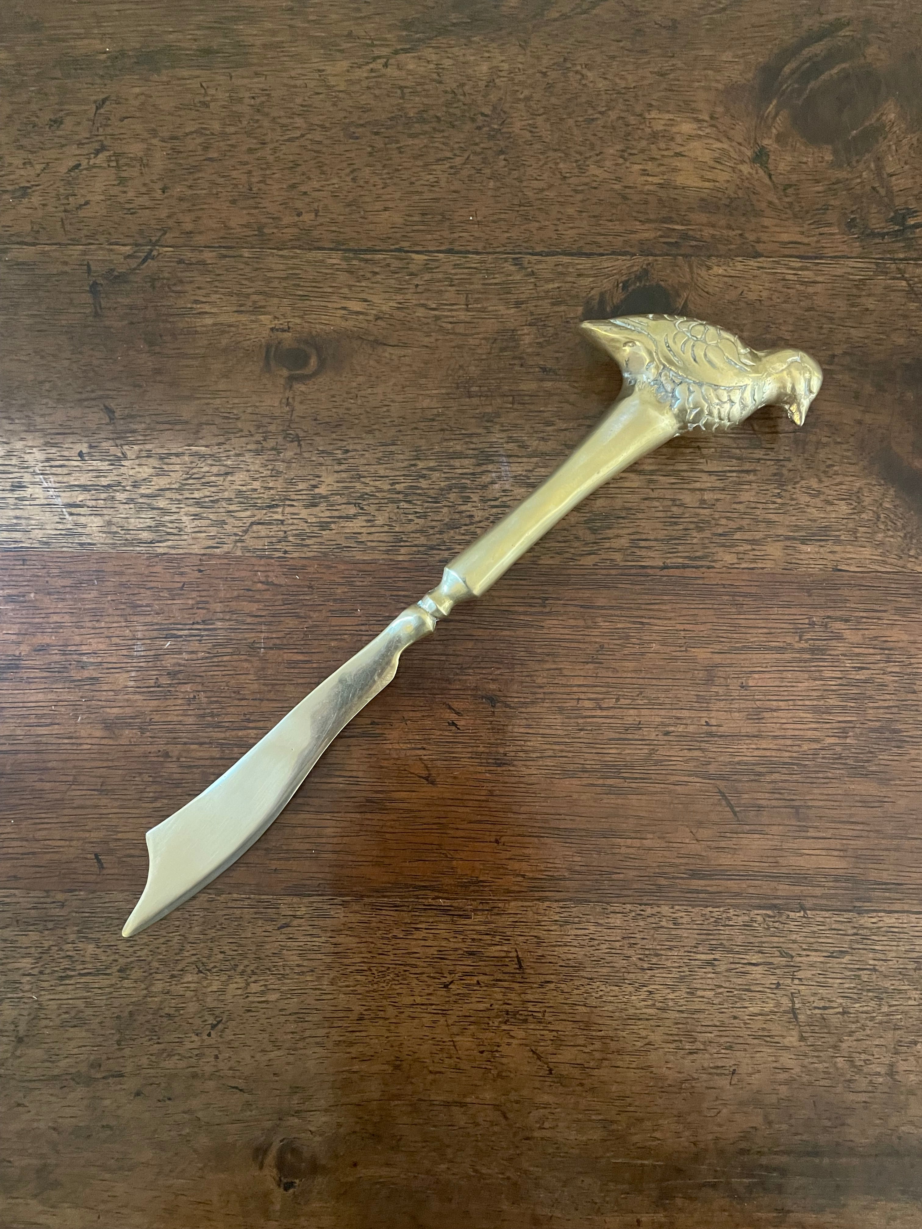 Solid Brass Bird Letter Opener, 9.5 inches
