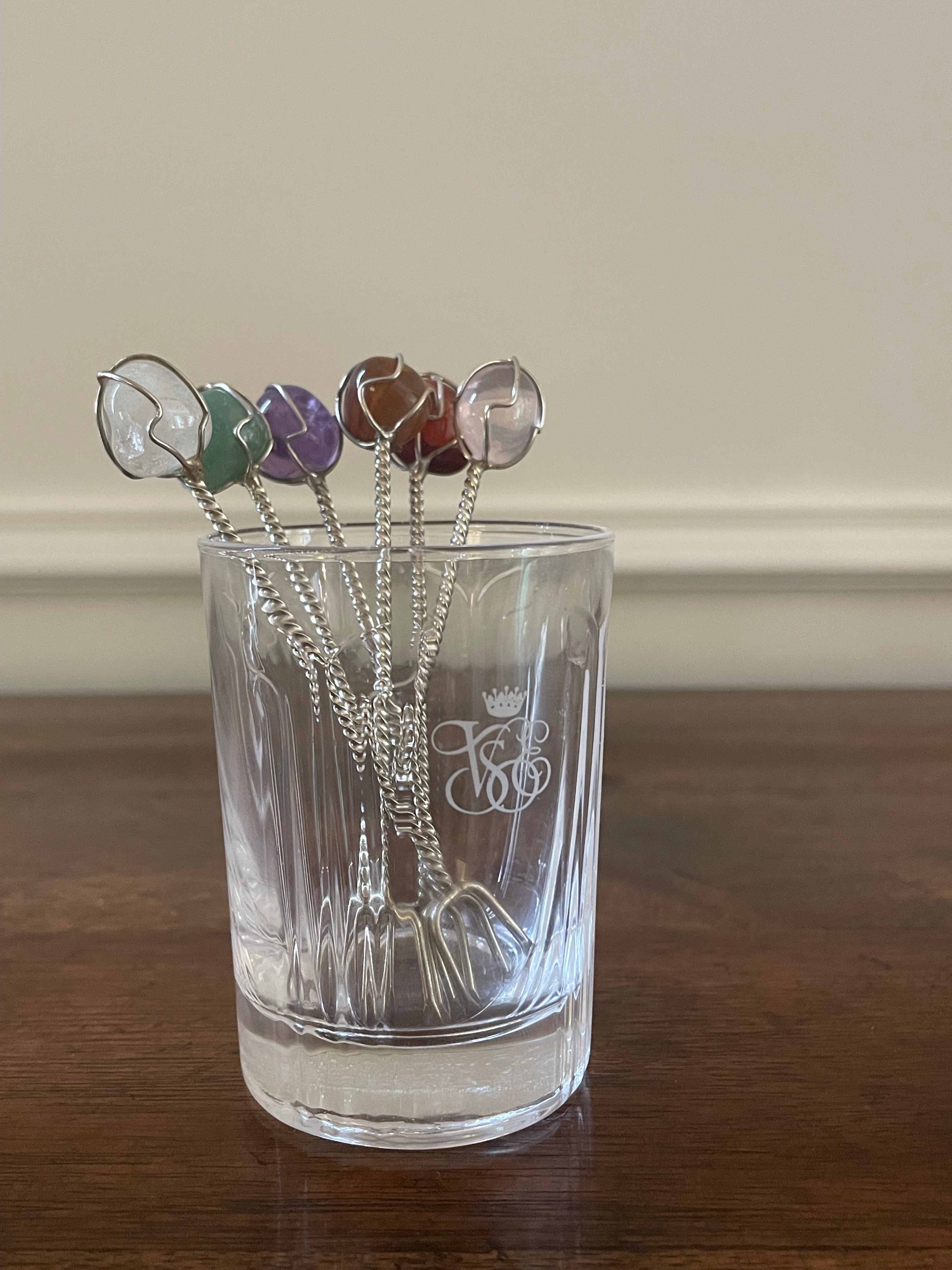 Vintage Venice Simplon-Orient-Express Glass/ Cocktail Pick & Garnish Holder