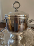Vintage Amston No. 1610 Silverplate & Glass Ice Bucket, Mid-Century