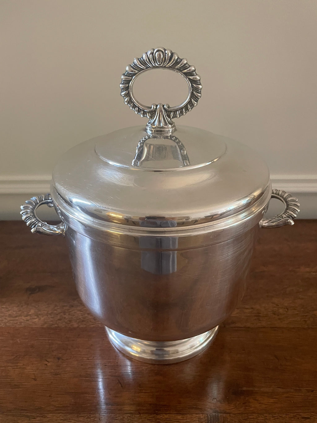 Vintage Amston No. 1610 Silverplate & Glass Ice Bucket, Mid-Century