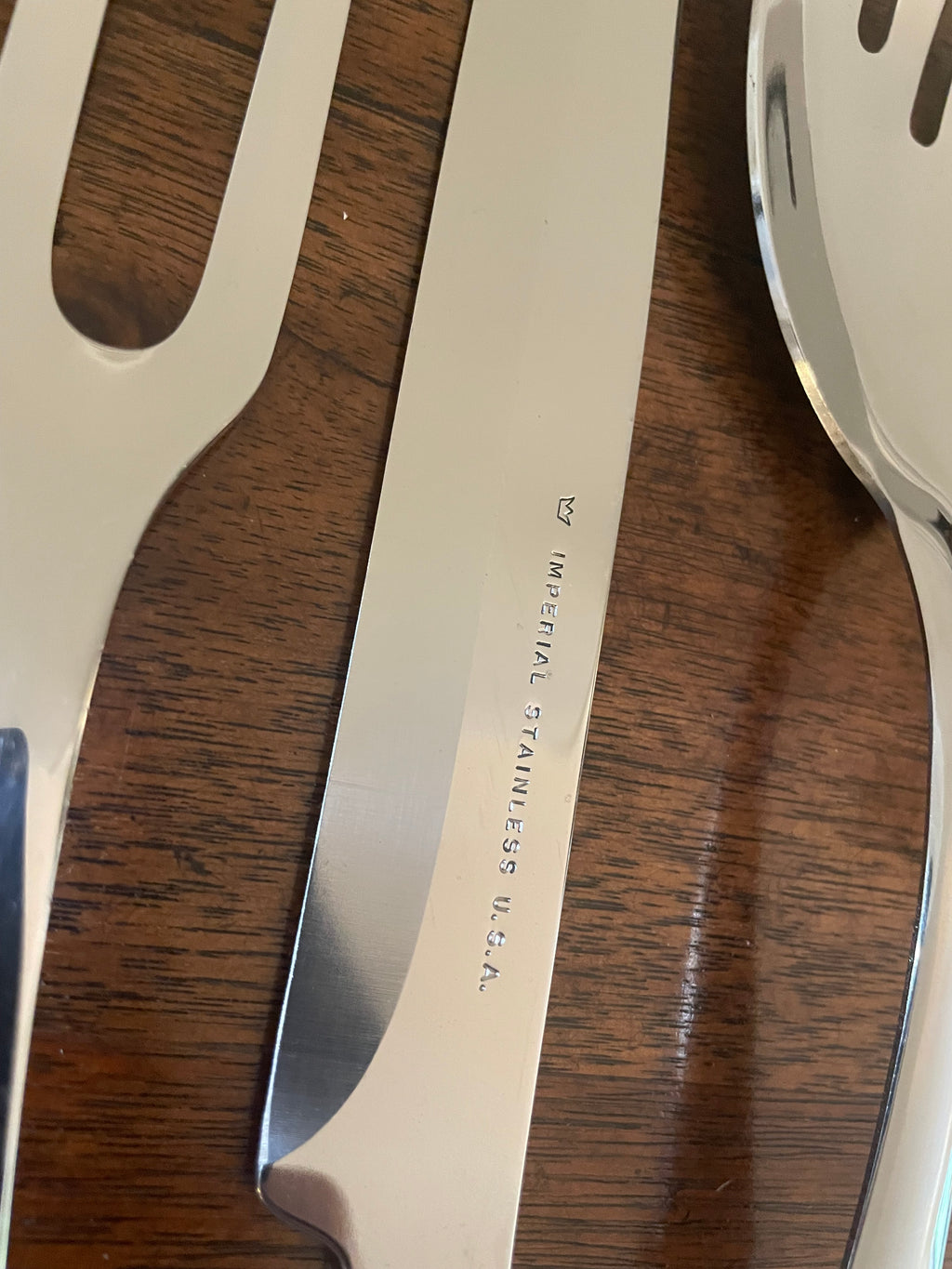 Mid-Century Imperial Oversized Stainless Steel Hostess Serving & Carving Set, USA, Set of 4