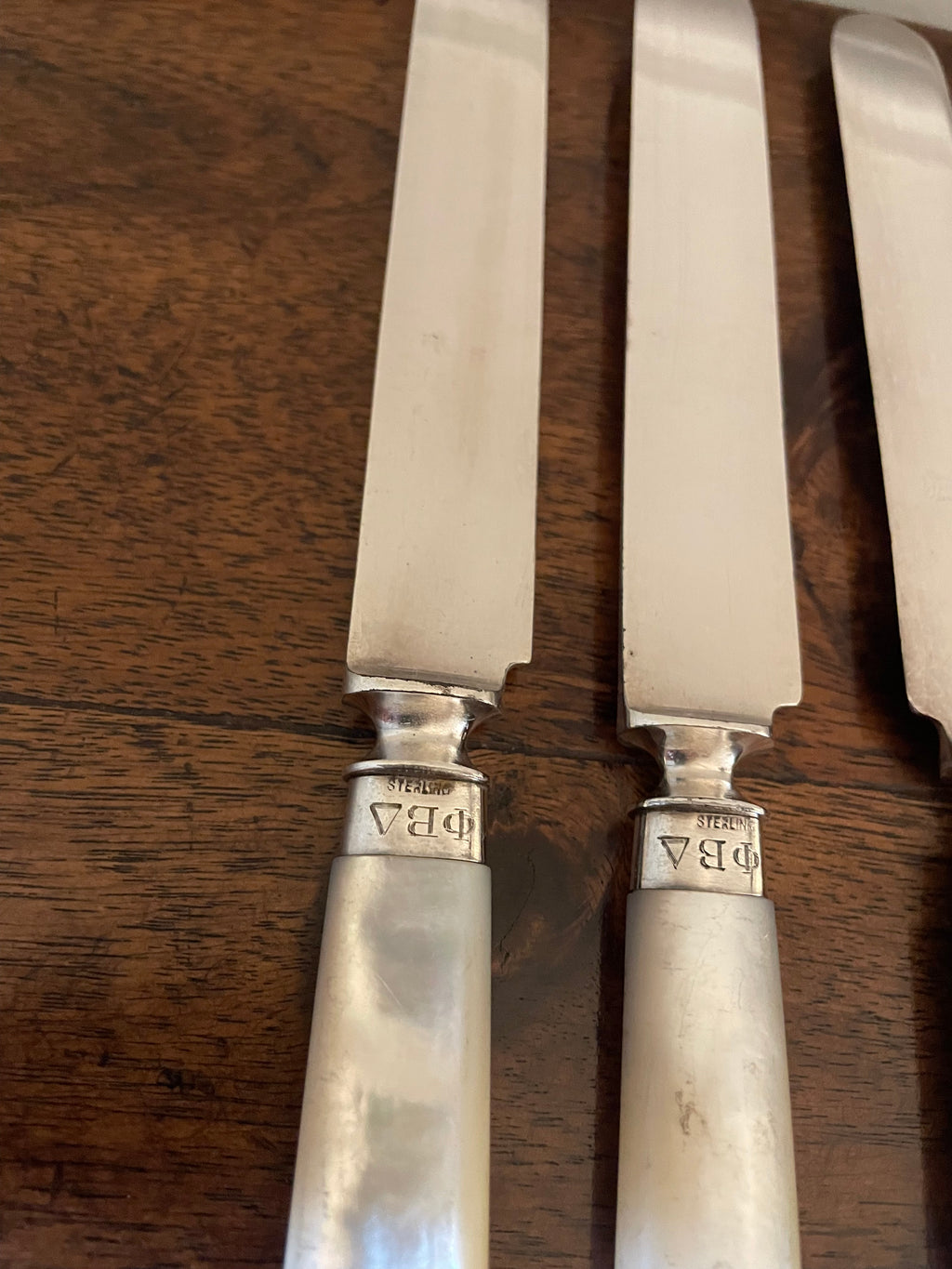 Antique Mother-of-Pearl & Sterling Flatware, Service for 10