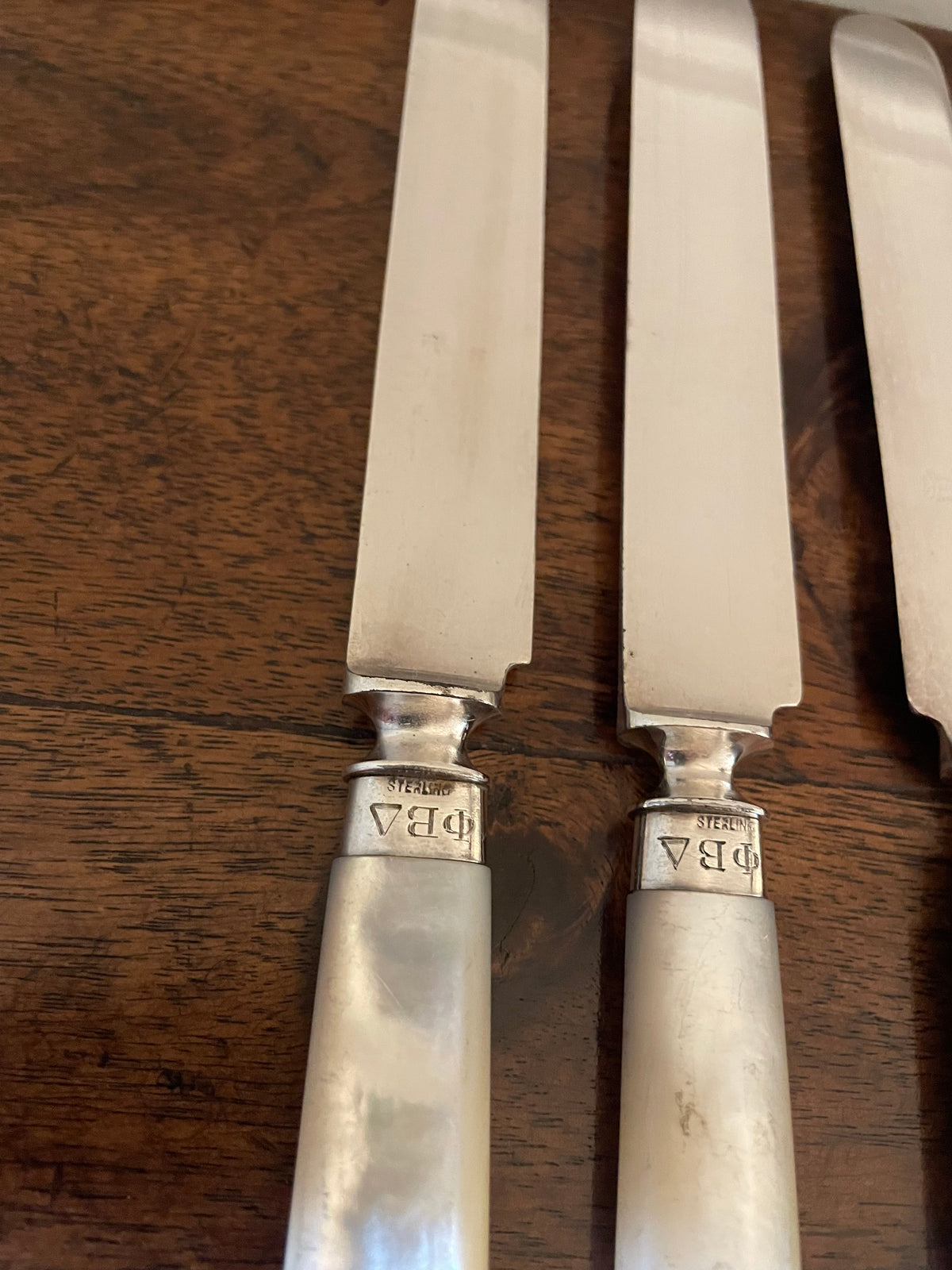 Antique Mother-of-Pearl & Sterling Flatware, Service for 10