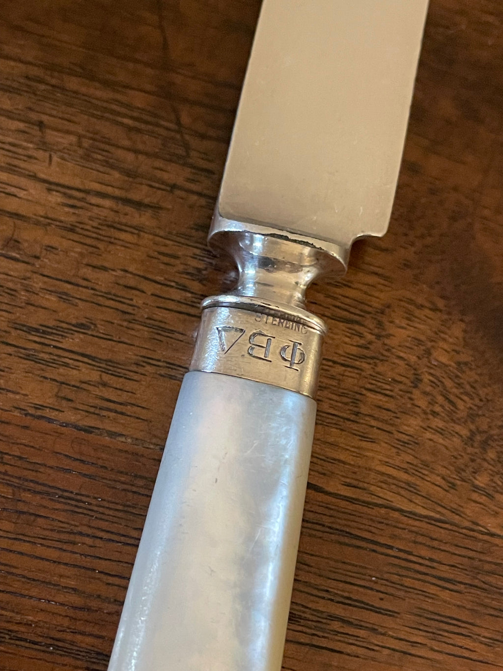 Antique Mother-of-Pearl & Sterling Flatware, Service for 10