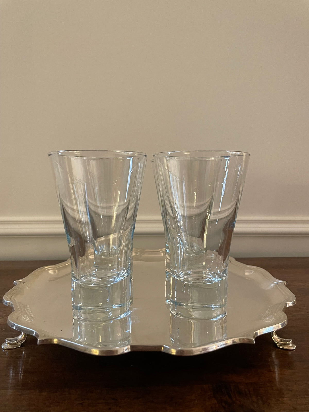 Vintage Heavy-Bottom Stemless Martini & Cocktail Glasses, Set of 4