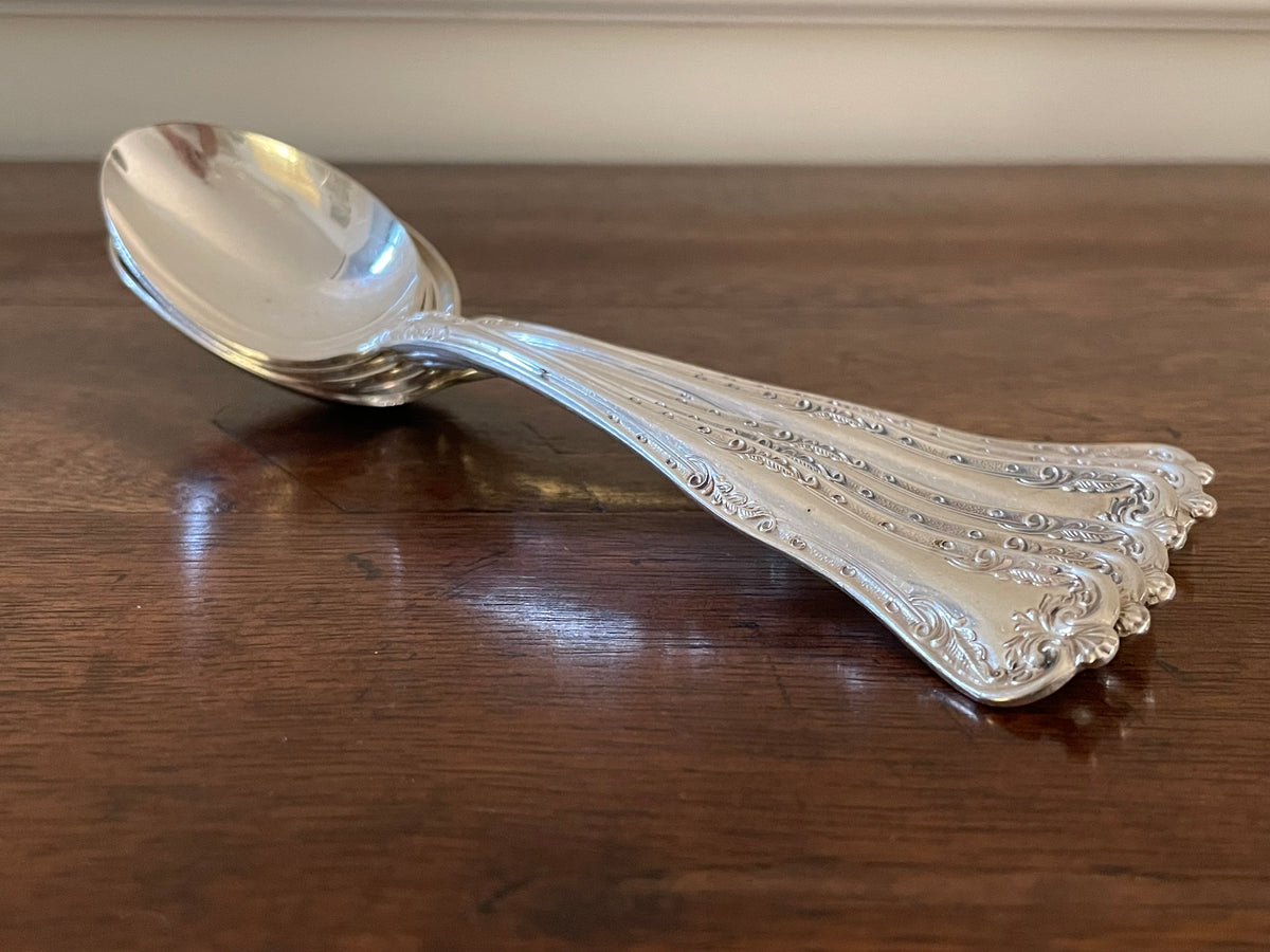 Vintage National Silver Co. “Queen Elizabeth” Silverplate Teaspoons, Set of 6, c. 1930s–1940s