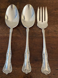 Vintage National Silver Co. “Queen Elizabeth” Silverplate Serving Set – 3 Pieces, c. 1930s–1940s