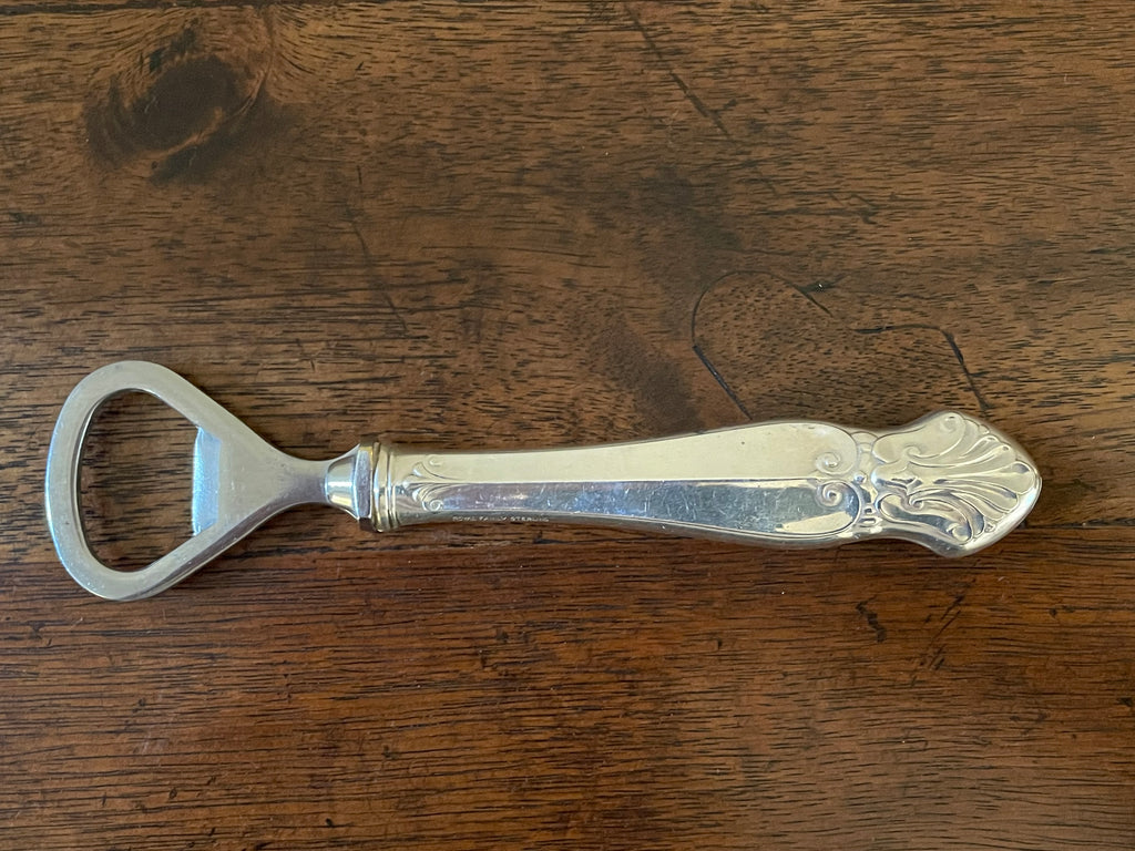 Vintage English Sterling Silver Bottle Opener by Royal Family, Fleur-de-Lis Handle
