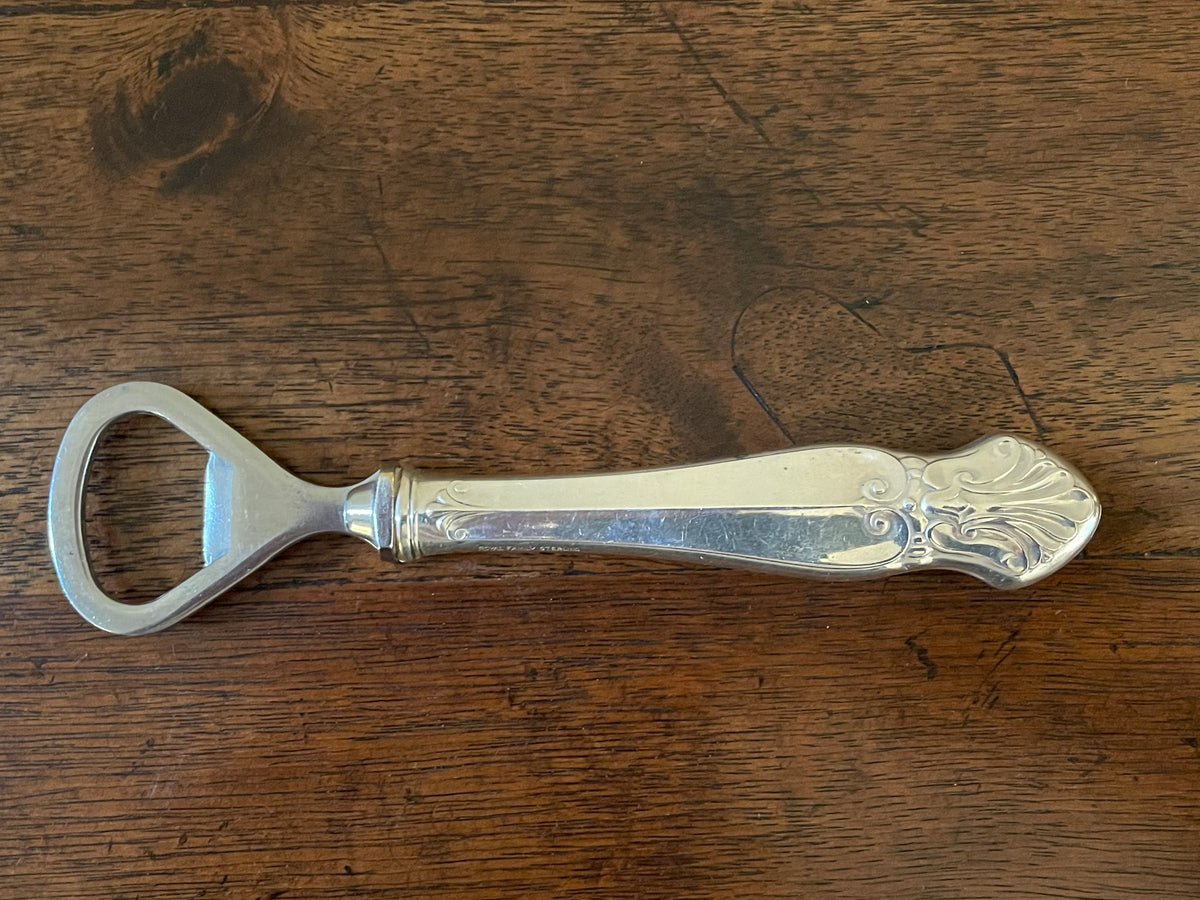 Vintage English Sterling Silver Bottle Opener by Royal Family, Fleur-de-Lis Handle
