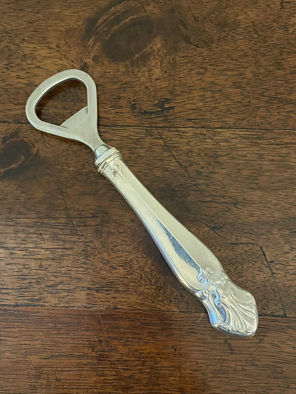 Vintage English Sterling Silver Bottle Opener by Royal Family, Fleur-de-Lis Handle