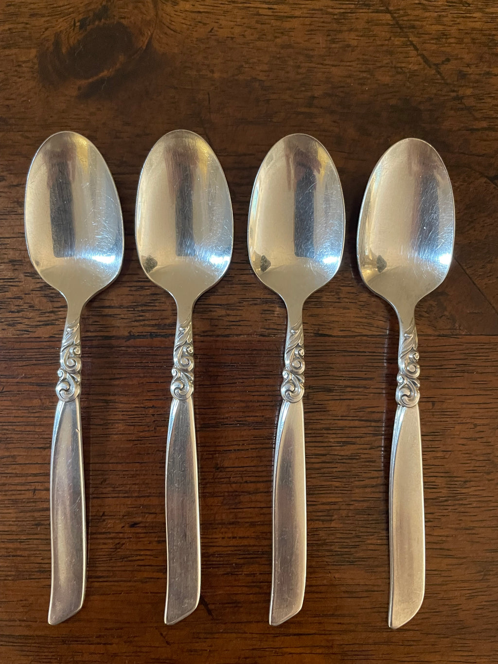 Vintage Community South Seas Silverplate Demitasse Spoons, Set of 4, c. 1950s