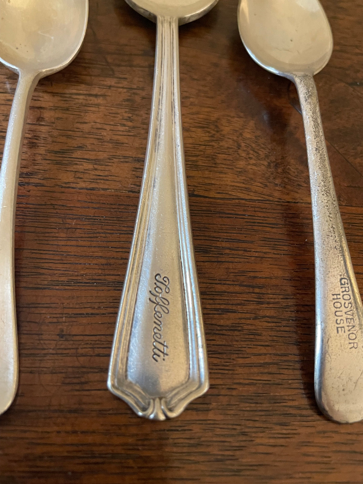 Vintage Grand Hotel & Restaurant Silverplate Spoons, Set of 6, c. 1910s–1950s