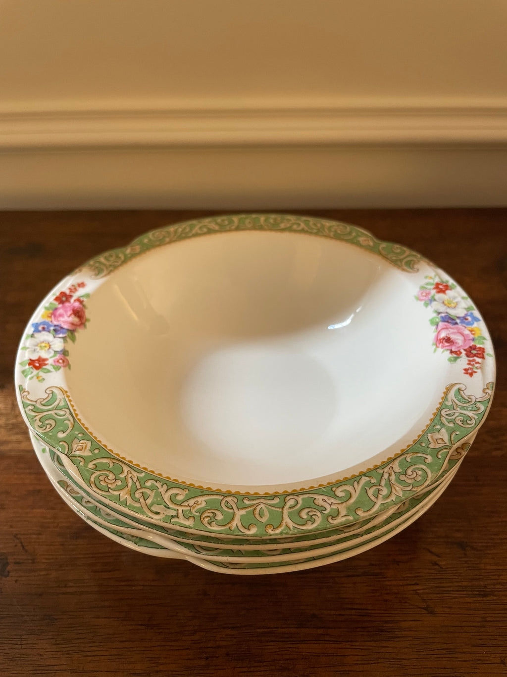 Antique Johnson Brothers Pareek Floral Bowls, Set of 4