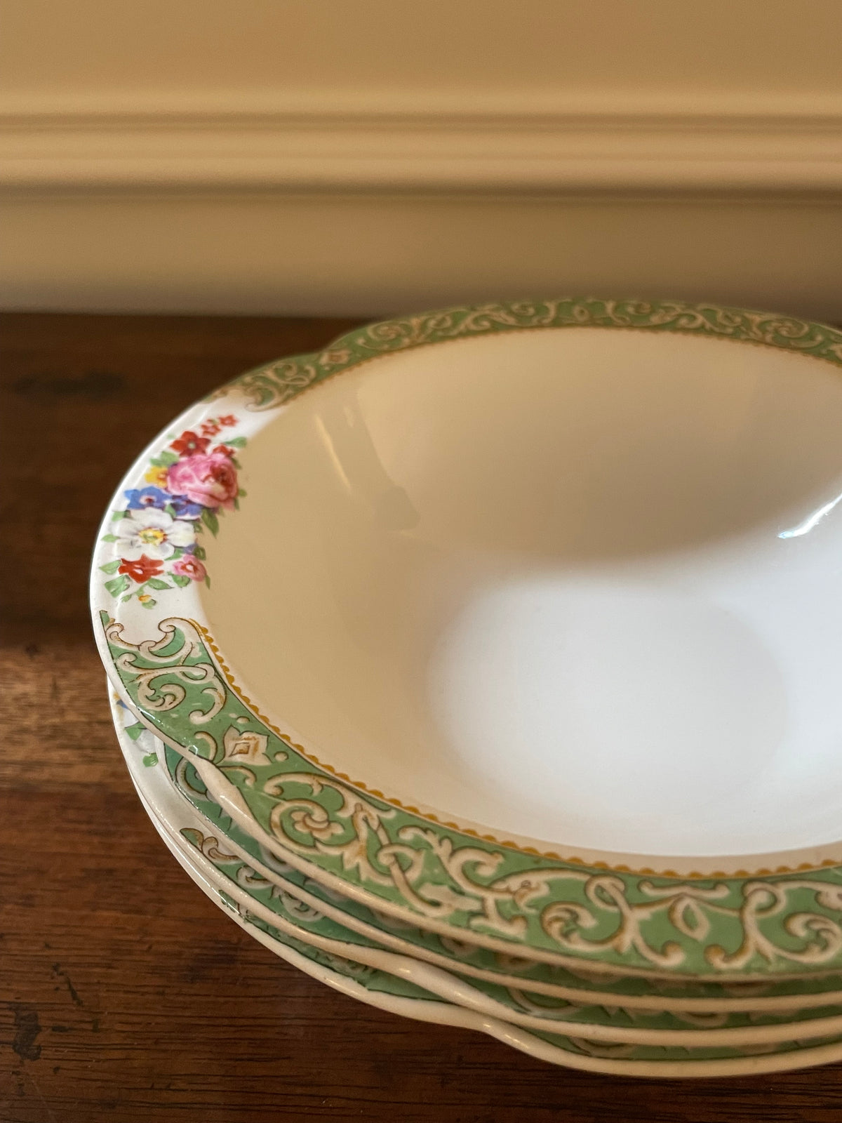 Antique Johnson Brothers Pareek Floral Bowls, Set of 4