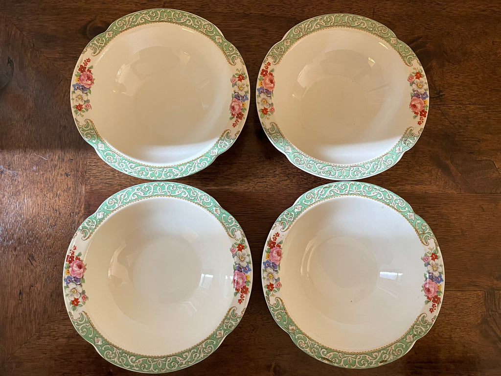 Antique Johnson Brothers Pareek Floral Bowls, Set of 4