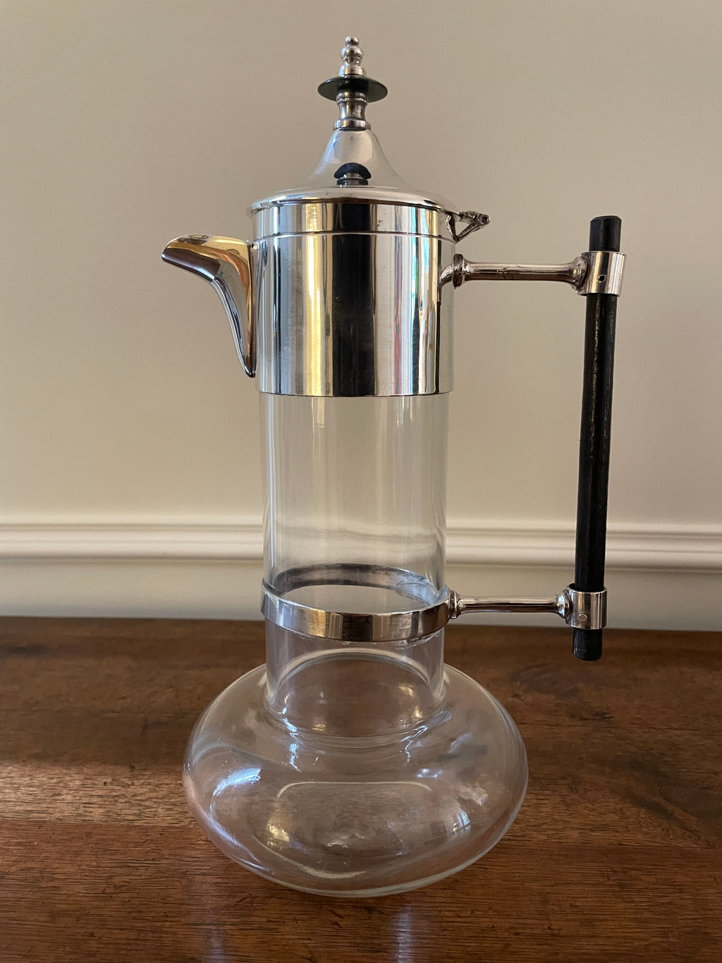 Antique Superior Silver Plate Co. Glass & Silverplate Claret Jug