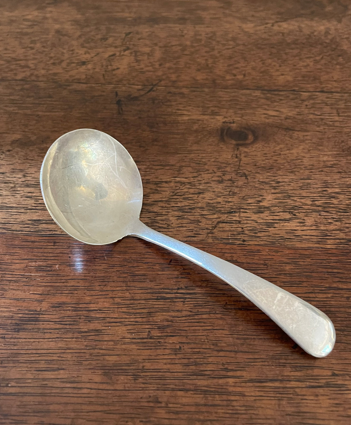 Petite ladle for sauce, silverplate, antique, Made in England, no other makers mark, 4.5 inches